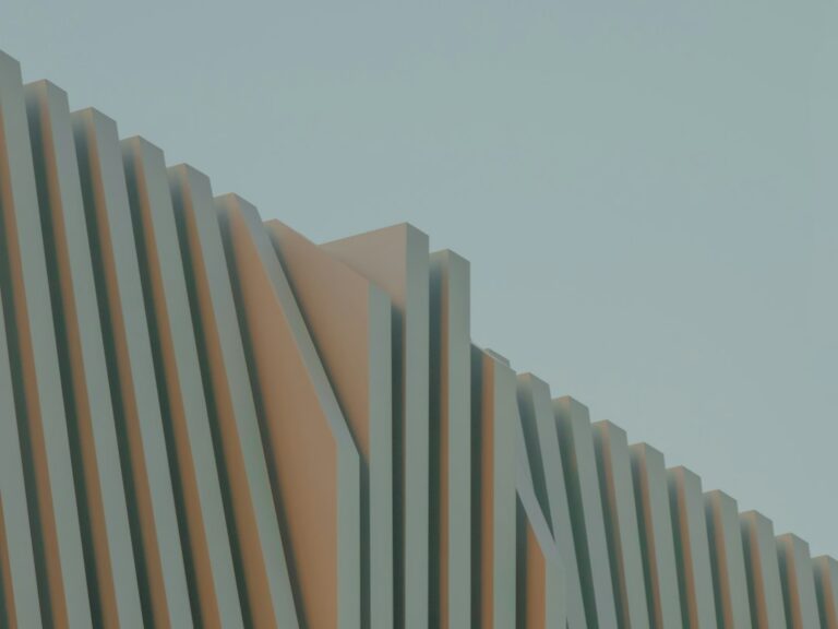 Detalle de arquitectura contemporánea en tonos cálidos